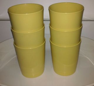 Vintage Tupperware (6) Harvest Gold 6 Oz Juice Tumbler Cups F 1251 Usa