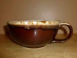 Vintage Mccoy Brown Drip Large Soup Bowl/latte Mug/cup Single Handle