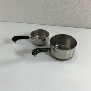 Paul Revere Ware Set Of 2 Measuring Cups Stainless Steel Copper Bottom Vintage