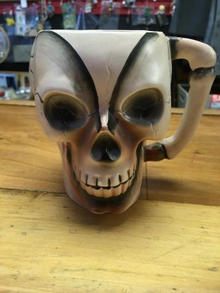 Vintage NORCREST Skull Head MUG Bone Handle Art Ceramic Made in Japan Cool 2