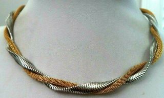 Stunning Vintage Estate Two Tone 15 3/4 " Necklace G756x