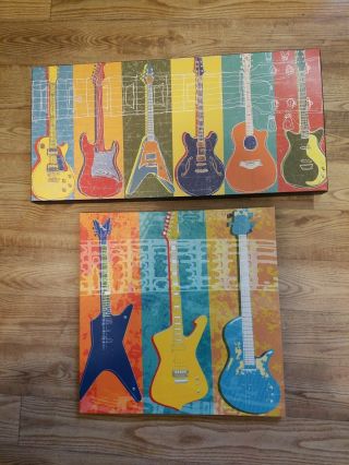 Guitar Abstract Canvas Poster Vintage Wall Art Print Home Living Room Decoration