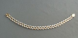 Vintage Ross Simmons Gold Wash Sterling Diamond V Link Tennis Bracelet