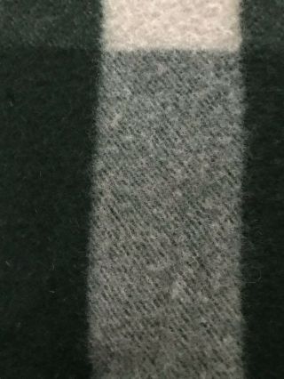 Vtg Horner Wool Blanket Green Plaid Checker Pattern Throw Blanket Flaws 5