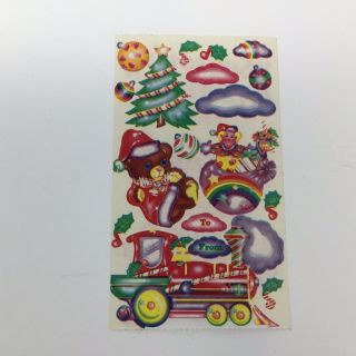 Vintage 80 ' s Lisa Frank Rainbow Unicorn Betty Boop Christmas Dated Stickers A1 2
