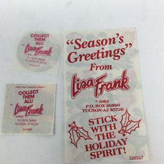 Vintage 80 ' s Lisa Frank Rainbow Unicorn Betty Boop Christmas Dated Stickers A1 5