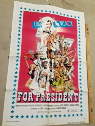 Vintage Linda Lovelace For President 1 - Sheet 27x41 1975