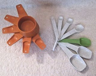 Vintage Tupperware Measuring Cups & Spoons,  Ring Variety Of Colors.  Great