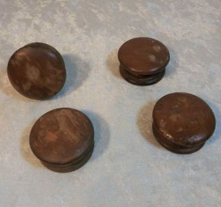 Vintage Drawer Knobs Wooden Pulls Set Of Four Cubbord Cabinets 2 Inches