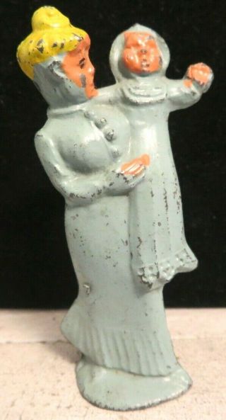 Vintage Manoil Lead Toy Figure Lady With Child M - 157