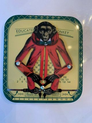 Educated Monkey Calculator - Tin Vintage Style Remake - St.  John Toys - Complete