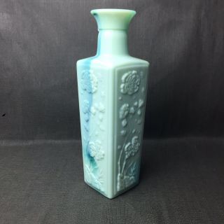 Vintage Jadeite Green Milk Glass Jim Beam Liquor Decanter Vase