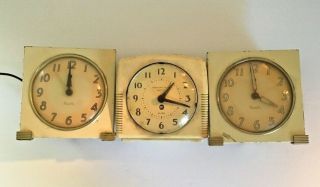 Vintage 3 Alarm Clocks Westclock And Harmony House Prop