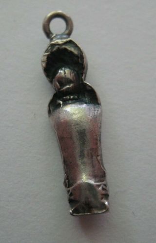 VINTAGE Sterling Native American INDIAN CHIEF Cigar Store Silver Bracelet Charm 2
