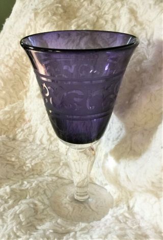 Vintage Purple Artland Renaissance Hand Blown Goblet