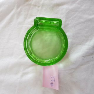 Vintage Green Depression Glass Ashtray With Match Holder