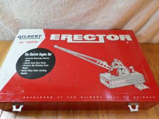 Vtg.  Gilbert No.  10051 Erector Set,  Metal Box Electric Engine Set 1950’s