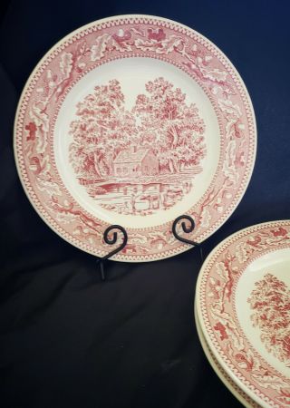 Vintage Memory Lane - Royal China Usa Red On White Dinner Plate -
