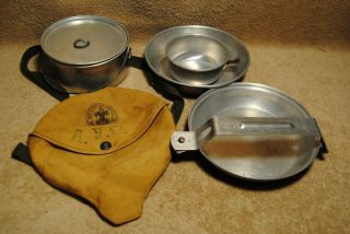 Vintage Boy Scouts Mess Kit With Case