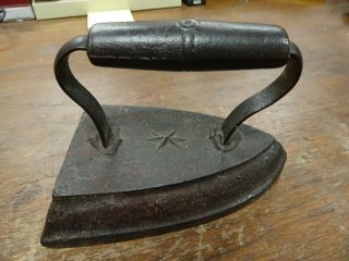 Vintage Cast Iron Clothes Sad Iron Marked With A 8 And Star Door Stopper
