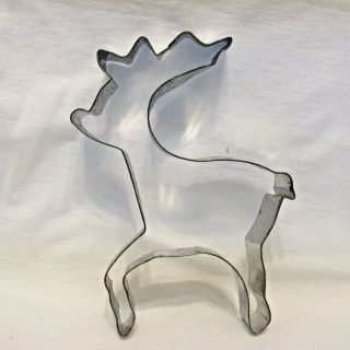 Vintage Large Tin Reindeer Cookie Cutter 8 " T X 6 " W