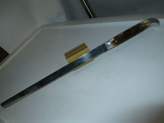 Vintage Queen Cutlery Co.  Slicer Bone Antler Handles Knife