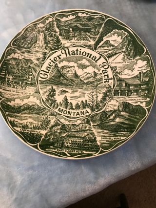 Vintage 10” Glacier Nat’l Park Souvenir Plate Montana