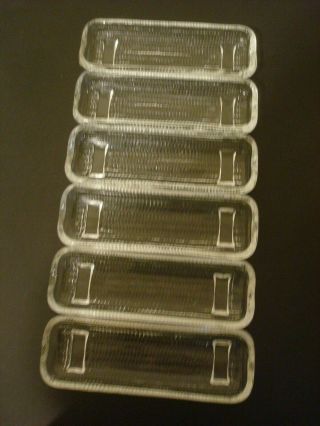 Vintage Glass Corn On The Cob Holders Serving Dishes,  Set Of 6