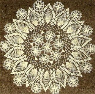 Vintage 1963 Crown Of Pineapples Doily/crochet Pattern Instructions Only