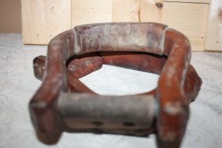 Vintage Leather Covered Brown Laced Stirrups,  Western Decor 3
