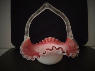 Vintage Hand Blown Glass Candy Dish With Handle