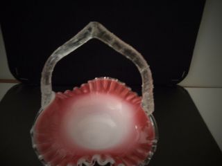 Vintage Hand Blown Glass Candy Dish with Handle 3
