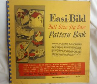 Vintage 1951 Easi - Bild Full Size Jig Saw Pattern Book Pull Toys Pony Bookends