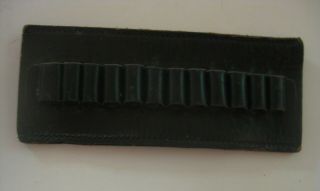 Vintage Hunting Shooting Police Black Leather Ammo Belt.  38 /.  357 Gun Pistol