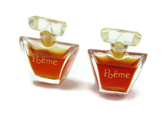 2 Vintage Poeme Lancome Paris France Pure Parfum Mini Perfume Purse Travel