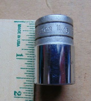 Vintage 1951 Snap - On Tools Usa 1/2 " Drive 12 Point 11/16 " Shallow Socket Sw221