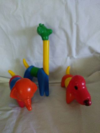 Vintage Tupperware Toy Zoo It Yourself Animal Set Dog Giraffe Elephant
