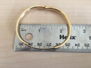Vintage 12 K gold filled (1/20 G.  F) hinged baby bracelet Etched Pattern Bangle 4