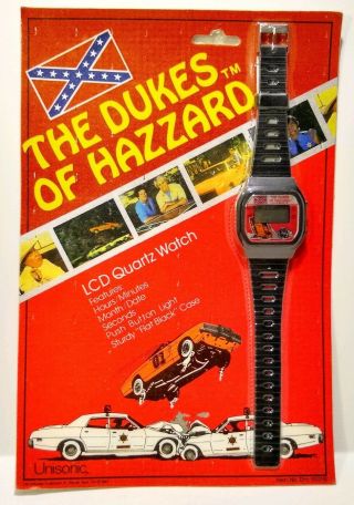 Vintage 1981 The Dukes Of Hazzard Lcd Quartz Wrist Watch,  Still