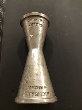 Vintage A & J Pewter Double Sided Cocktail Jigger Highball Jigger For Bar Shots