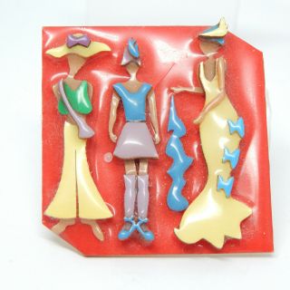 House Pins By Lucinda Models Fashion Design Paper Doll Vtg Pin Brooch