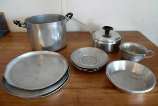Vintage Aluminum Pots & Pans & Dishes By Creative Playthings Made In Italy