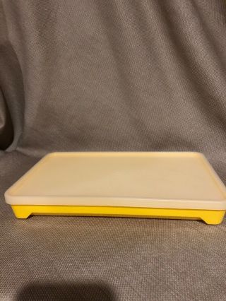 Vintage Tupperware Hot Dog,  Sausage,  Bacon,  Deli Meat Keeper Container Yellow