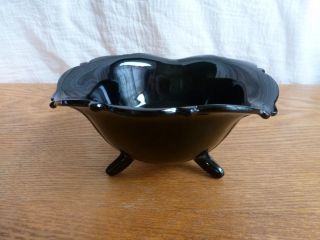 Vintage Black Amethyst 3 Footed Mayonnaise Bowl