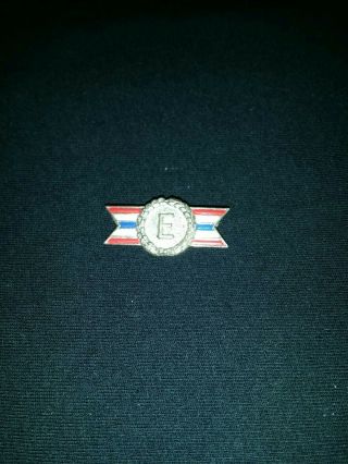 Vintage Wwii E Army Navy Production Award Sterling Pin
