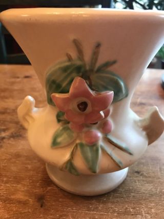 Mccoy Vintage 1940s Blossomtime Urn Vase Matte White Pink Flowers
