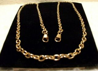 Old Vintage Gold Tone Linked Chain Necklace Or Eyeglass Holder 48 " Length