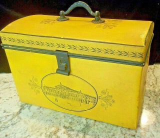 Vintage A Mottahedeh Design Painted Metal Toleware Trinket Document Box