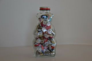 1950 Vintage Snow Crest Bear Glass Bank Bottle