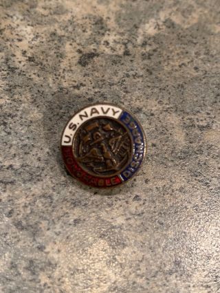 Vintage U.  S.  United States Navy Honorable Discharge Lapel Pin Usn Ww2.  Screw Back